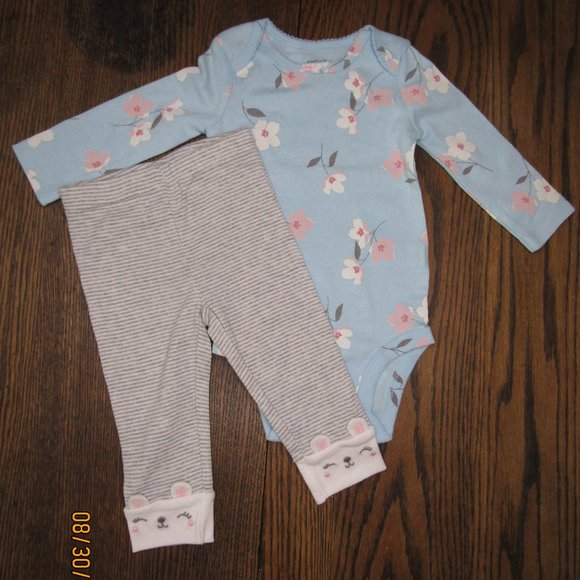 Carter's baby girls 3 piece bear themed bodysuit outfit 6 months - Picture 2 of 4
